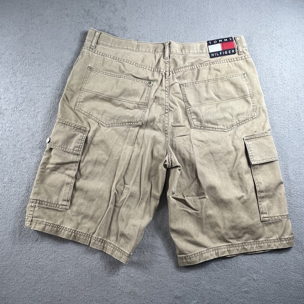 Vtg Tommy Hilfiger Sz 38 Cargo Shorts Loose Baggy Khaki Streetwear Skate Y2K